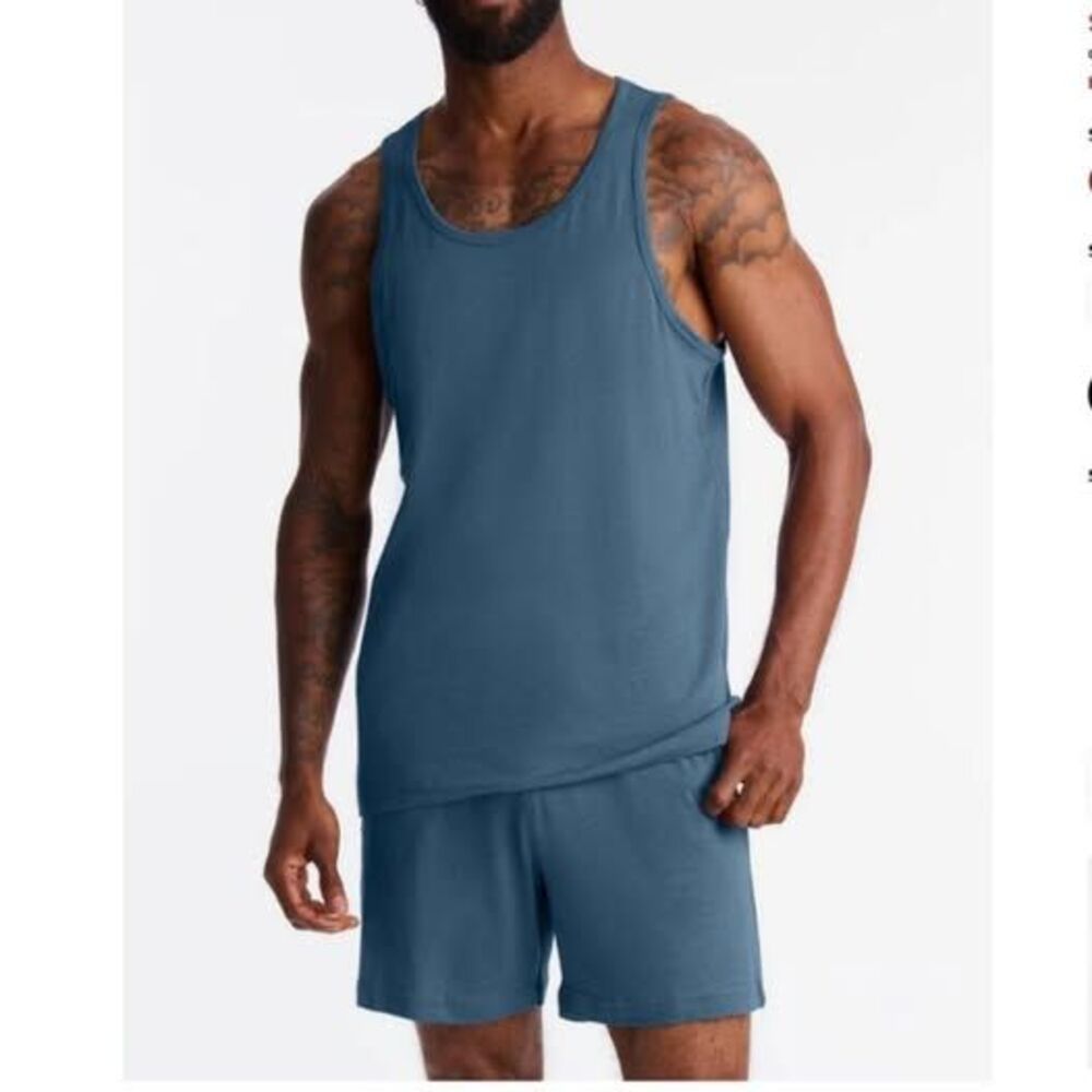 Fashion Nova Men’s Modal Lounge Tank Top Slate Blue Size 2X NWT